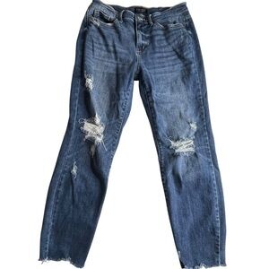 JUDY BLUE Relaxed Fit Kyla Straight Destroyed Distressed Jeans, 7/28 JB82306MD